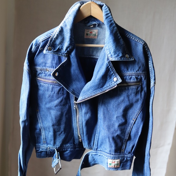Mustang Vintage blue denim jean bomber jacket, size M. Excellent condition - Picture 2 of 8